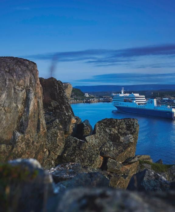 Port aux Basques coastal harbor with Marine Atlantic ferry